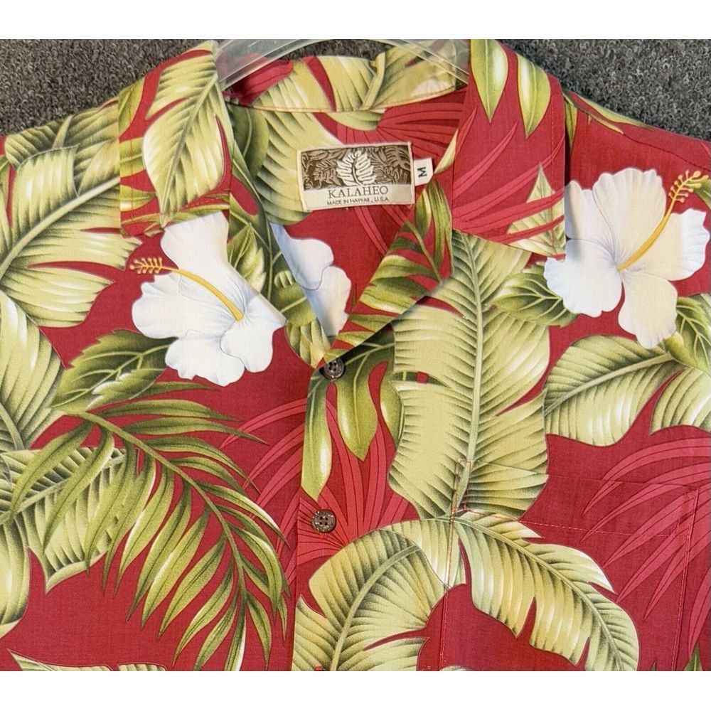 Vintage Kalaheo Hawaiian Short Sleeve Shirt Men's MED  Floral  Tropical Palm